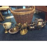 Selection of various items to include companion set, pestle and mortar, silver plate