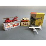 Dinky 998 Bristol Britannia Airliner with a 956 Turntable Fire Escape and 287 Police Accident