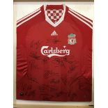 *A Liverpool Football Club shirt signed by the 2008/09 team. IMPORTANT: Online viewing and bidding