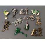 Eleven Jonette Jewelry frog pin brooches. IMPORTANT: Online viewing and bidding only. No in person