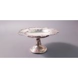 A silver hallmarked Tazza, approx. width 7", approx. weight 204gms. IMPORTANT: Online viewing and