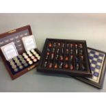 A Franklin Mint The Waterloo Museum Battle of Waterloo Chess Set with Draughts Set, with