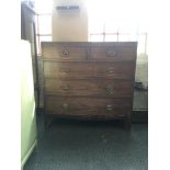 A 19th century mahogany three long and two short drawer chest.