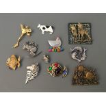 Ten Jonette Jewelry animal pin brooches. IMPORTANT: Online viewing and bidding only. No in person