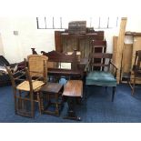 *A selection of various furniture including display cabinet, drop leaf table over mantle mirror,