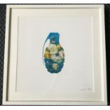 *MAGNUS GJOEN. Framed, signed with embossed signature, dated 2017 and titled ‘Flower Bomb, limited