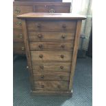 A late 19th century mahogany seven drawer wellington chest. IMPORTANT: Online viewing and bidding