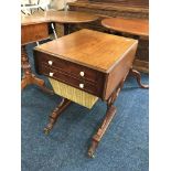 A mahogany 19th century single drawer sewing table. IMPORTANT: Online viewing and bidding only.