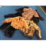 Six various fur coats in brown, black, orange, etc. IMPORTANT: Online viewing and bidding only.