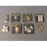 Seven Jonette Jewelry cat pin brooches and three badges. IMPORTANT: Online viewing and bidding only.