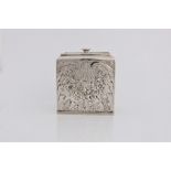 A George II silver tea caddy of rectangular form