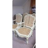 A set of four French Provençal Chateau armchairs, repainted. IMPORTANT: Online viewing and bidding