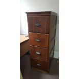A Kenric Efferson oak four drawer filing cabinet. IMPORTANT: Online viewing and bidding only.