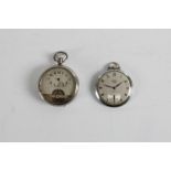Two top wind Swiss pocket watches. On line viewing and bidding only. No in person collections, an