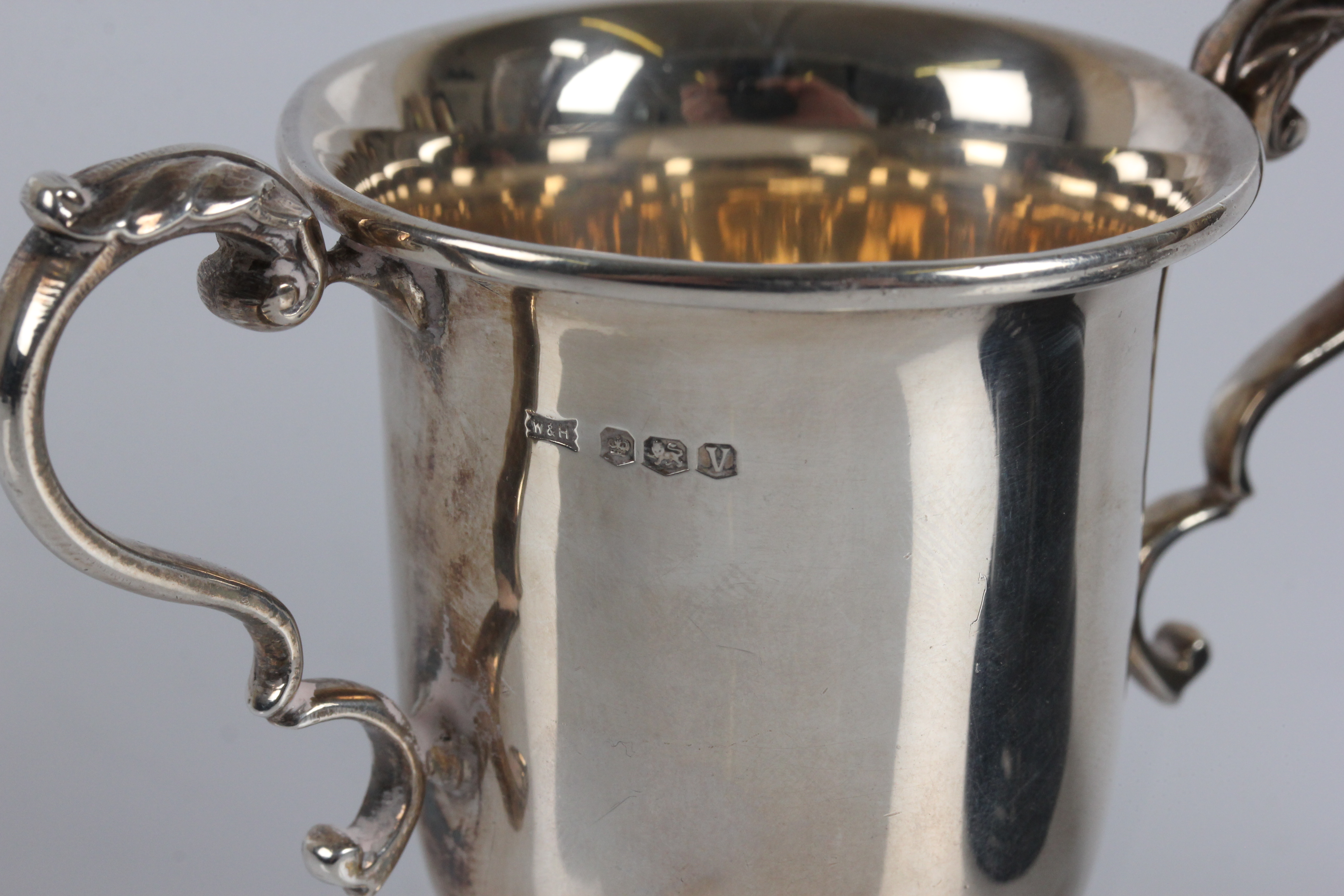 Two silver hallmarked two handled trophy on stands - Image 7 of 7