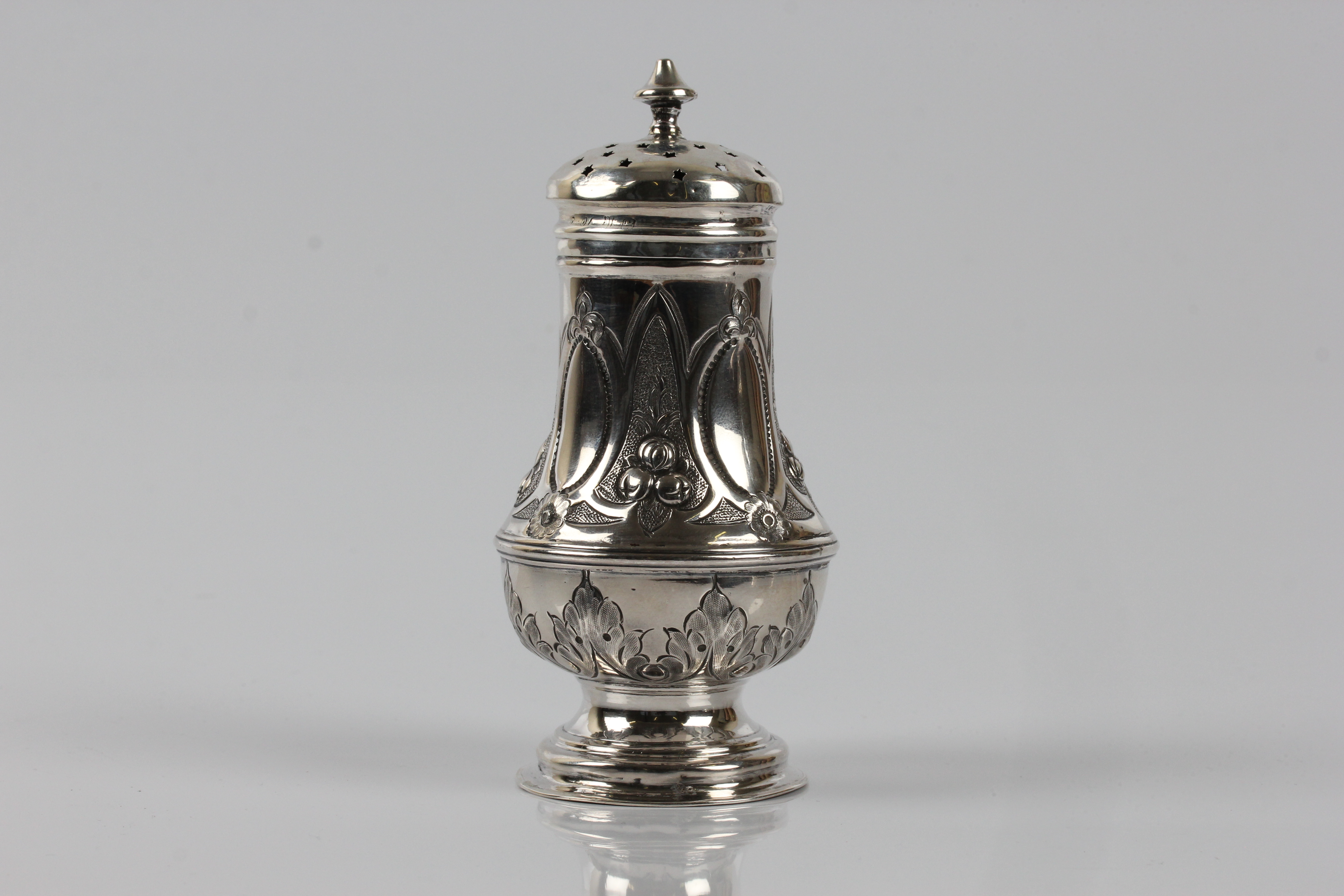 A George II silver pepper pot