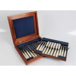 A boxed set of Victorian silver cutlery, Sheffield hallmark 1876, HW & Co. comprising of twelve