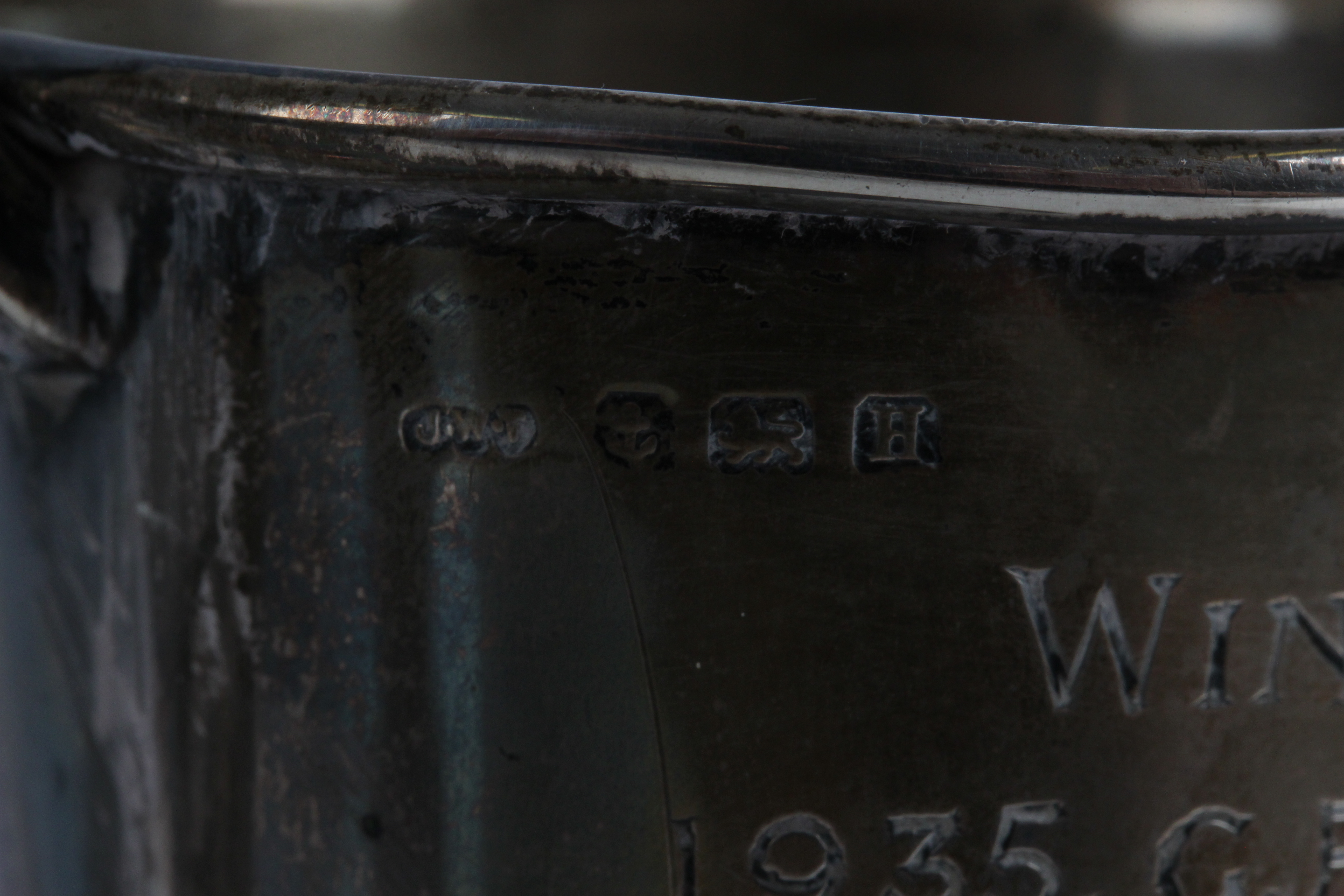 Two silver hallmarked two handled trophy on stands - Image 6 of 7