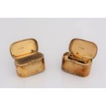 Pair of George III silver gilt boxes - an inkwell and a vesta striker box