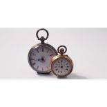 Two pocket watches, one yellow gold stamped 375 fob watch, one pocket watch stamped 800. On line