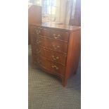 A reproduction mahogany four drawer chest. IMPORTANT: Online viewing and bidding only. Collection by