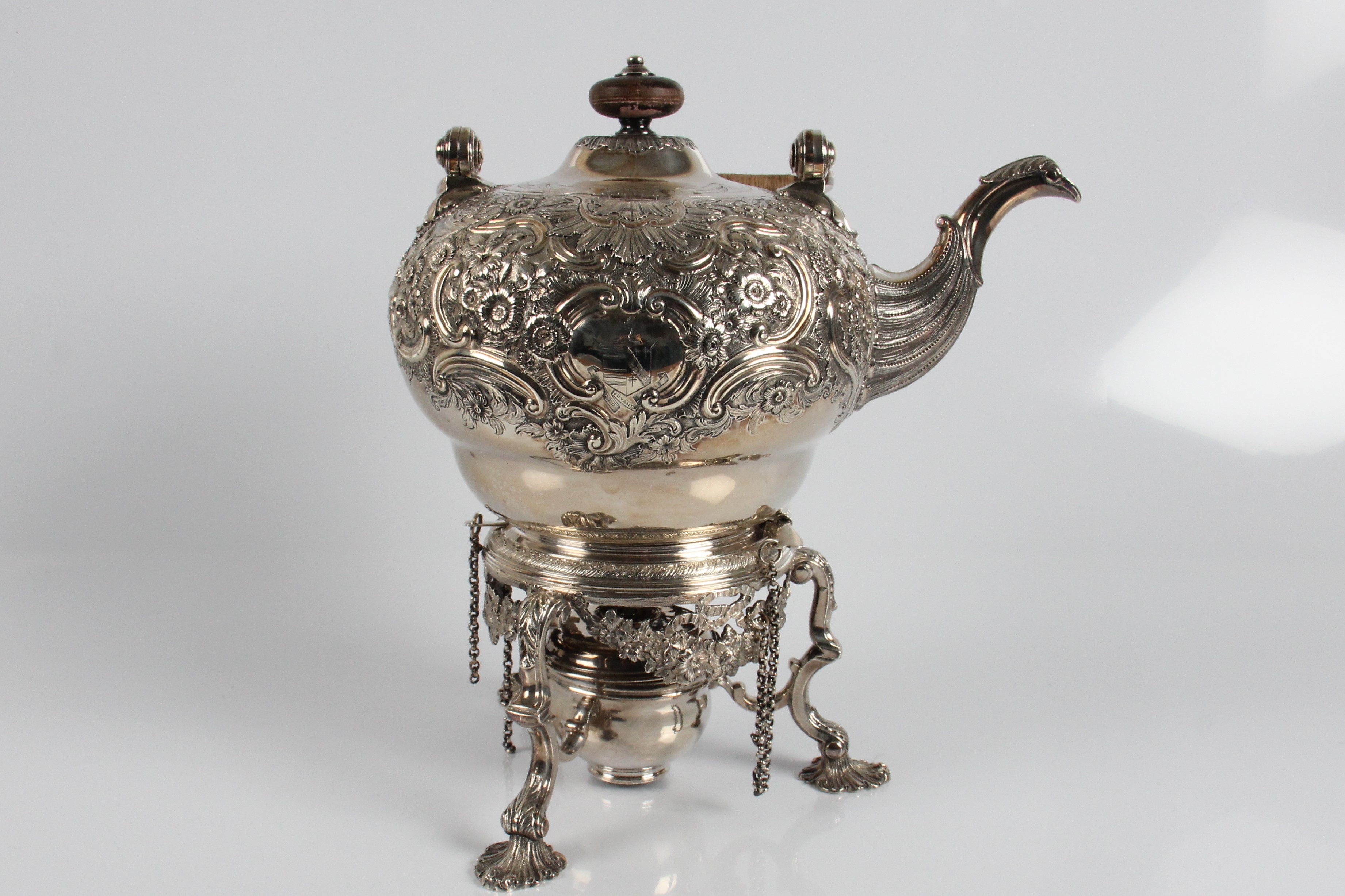 A George II silver kettle