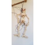 A large Pelham skeleton puppet, boxed. IMPORTANT: Online viewing and bidding only. No in person