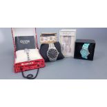 *A Lady's Radley wrist watch on leather strap, a Karen Millen Lady's wrist watch in link bracelet