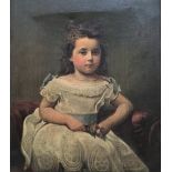 Framed, unsigned oil on canvas, portrait of Jessie Harriette Bradshaigh-Bradshaw (1871-1875),