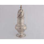 A George II silver sugar caster with marks for London 1758
