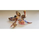 Five Royal Crown Derby animal figurines