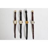 Four various Lady's wristwatches on leather straps, includes two Seiko, one Pascal Veran, one Jean