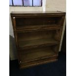 Three oak Globe Wernicke style non matching bookcases with two, three and four tiers. IMPORTANT: