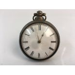A 19th century silver pair cased fusee pocket watch. Online viewing and bidding only. No in person