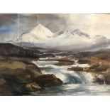 AUBREY R. PHILLIPS. Framed, signed, dated 1990, titled ‘Cuilin, Isle of Skye, Scotland’, watercolour