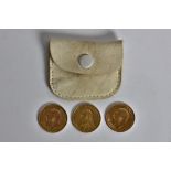 Three half sovereigns, dated1887,1911,1912. Online viewing and bidding only. No in person