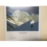 GARY BLYTHE. Framed, signed in pencil by Sir Edmund Hillary and Gary Blythe, limited edition 717/950