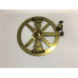 An Elliott Bros London 360-degree folding arm brass protractor, diameter 16cm. IMPORTANT: Online