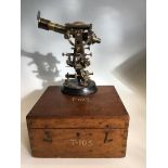 A Troughton & Simms Ltd London theodolite in wooden box. IMPORTANT: Online viewing and bidding only.