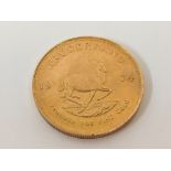 A 1974 1oz fine gold Krugerrand. *Sold without buyers premium. Online viewing and bidding only. No