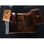 Selection of seven various wooden boxes. IMPORTANT: Online viewing and bidding only. No in person