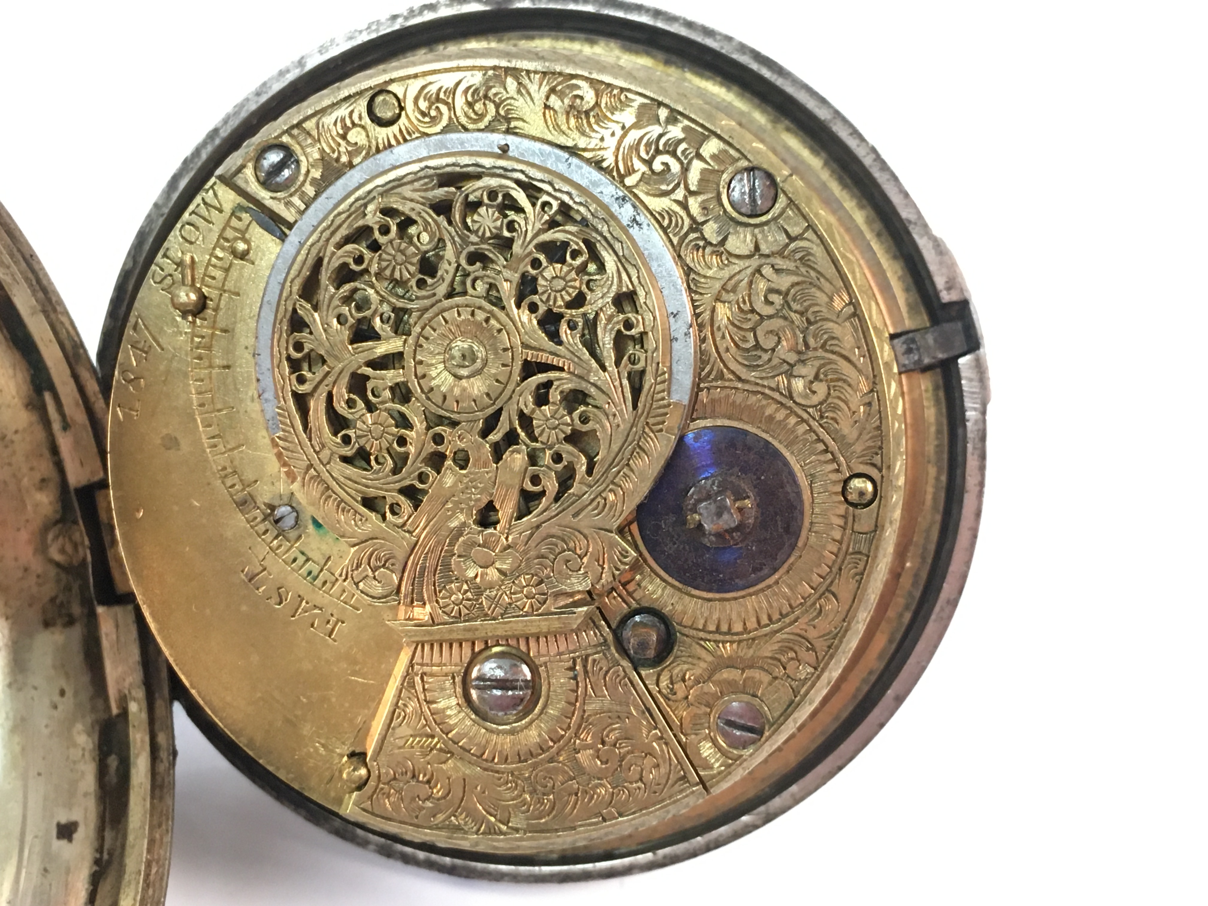 A 19th century silver pair cased fusee pocket watch. Online viewing and bidding only. No in person - Image 2 of 2