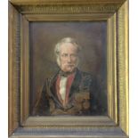 Attributed to JOHN IRVINE (1805-1888). Frames, unsigned oil on board, portrait of Sir John Larkin