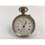 A 19th century silver pocket watch, marked 'Patented May 3rd 1883'. Online viewing and bidding only.