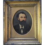 Attributed to JOHN IRVINE (1805-1888). Framed, unsigned oil on board, portrait of James Benn