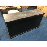 A black painted pine box. IMPORTANT: Online viewing and bidding only. Collection by appointment