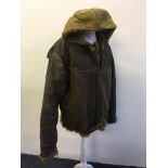A World War Two Fleet Air Arm/Coastal Command brown bomber jacket. IMPORTANT: Online viewing and