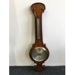 A Negretti & Zambra mahogany cased barometer, height 93cm. IMPORTANT: Online viewing and bidding