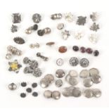 Buttons - a mixed lot mostly silver and 19th Century including linked and paste set examples