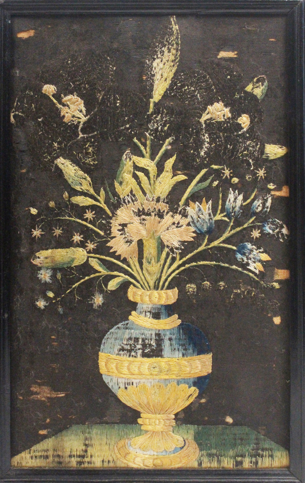 An Antwerp circa 1650 ebonised table cabinet embellished with needlework panels, the exterior - Image 3 of 6